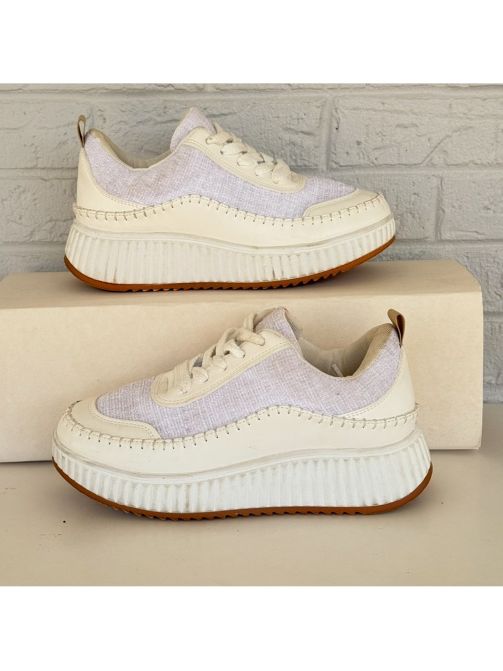 Sparkle Chunky Knit Platform Sneakers Women's 41/255